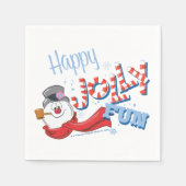 De Snowman™ bevuilen | Happy Jolly Fun Servet (Voorkant)