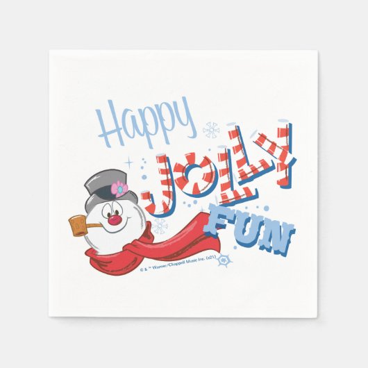 De Snowman™ bevuilen | Happy Jolly Fun Servet (Voorkant)
