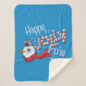 De Snowman™ bevuilen | Happy Jolly Fun Sherpa Deken (Voorkant)