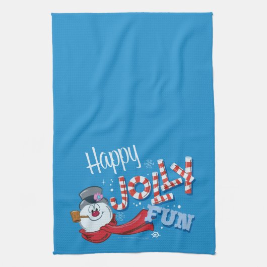 De Snowman™ bevuilen | Happy Jolly Fun Theedoek (Verticaal)