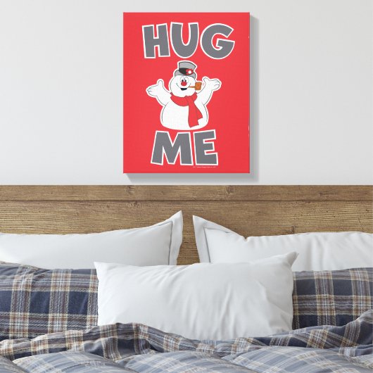 De Snowman™ bevuilen | Hug Me Canvas Afdruk (Insitu (Slaapkamer))