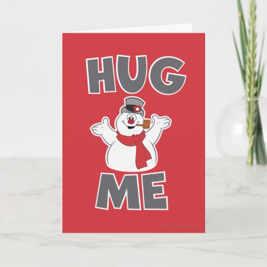 De Snowman™ bevuilen | Hug Me Feestdagen Kaart (Voorkant)