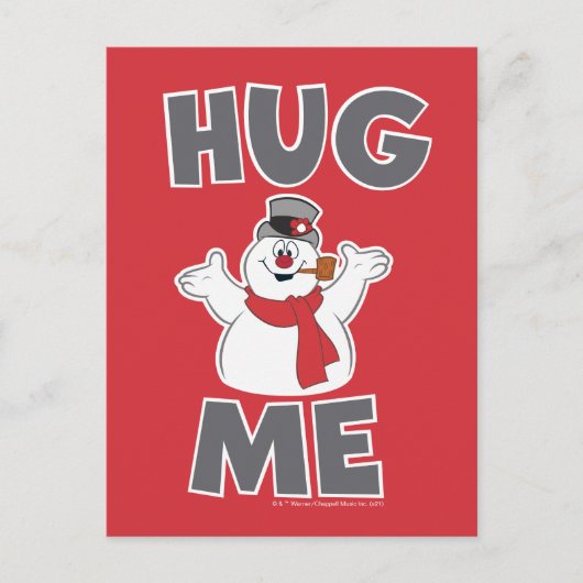 De Snowman™ bevuilen | Hug Me Feestdagenkaart (Voorkant)