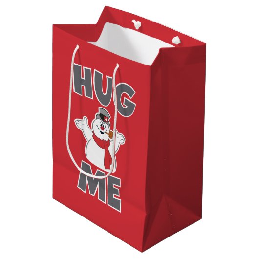 De Snowman™ bevuilen | Hug Me Medium Cadeauzakje (Voorkant Gekanteld)