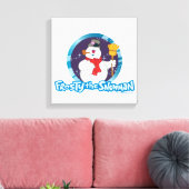 De Snowman™ bevuilen | Magisch Frosty Portret Canvas Afdruk (Insitu (Woonkamer))