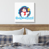 De Snowman™ bevuilen | Magisch Frosty Portret Canvas Afdruk (Insitu (Slaapkamer))