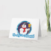 De Snowman™ bevuilen | Magisch Frosty Portret Feestdagen Kaart (Voorkant)