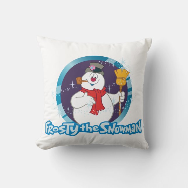 De Snowman™ bevuilen | Magisch Frosty Portret Kussen (Voorkant)