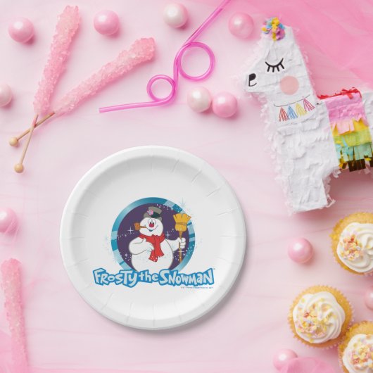 De Snowman™ bevuilen | Magisch Frosty Portret Papieren Bordje (Feest)