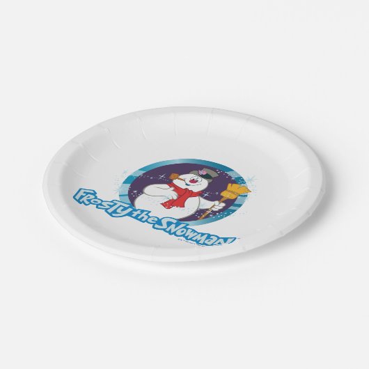 De Snowman™ bevuilen | Magisch Frosty Portret Papieren Bordje (Gekanteld)