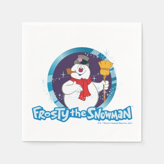 De Snowman™ bevuilen | Magisch Frosty Portret Servet (Voorkant)