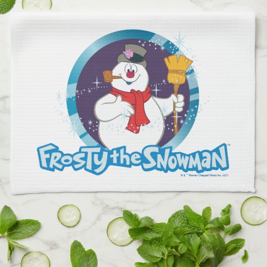 De Snowman™ bevuilen | Magisch Frosty Portret Theedoek (Gevouwen)