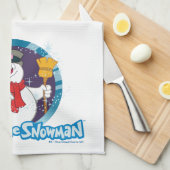 De Snowman™ bevuilen | Magisch Frosty Portret Theedoek (Quarter Fold)