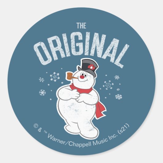 De Snowman™ bevuilen | Oorspronkelijk Ronde Sticker (Voorkant)