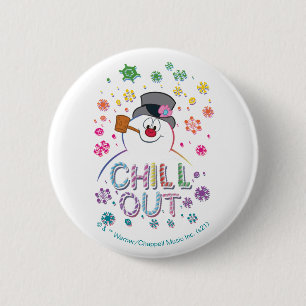 De Snowman™ bevuilen   Rainboog-kleuren "Chill O Ronde Button 5,7 Cm
