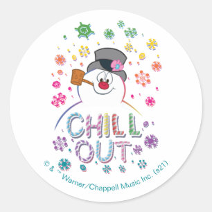 De Snowman™ bevuilen   Rainboog-kleuren "Chill O Ronde Sticker