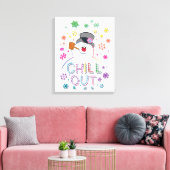 De Snowman™ bevuilen | Rainboog-kleuren "Chill Out Canvas Afdruk (Insitu (Woonkamer))