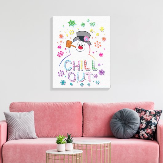 De Snowman™ bevuilen | Rainboog-kleuren "Chill Out Canvas Afdruk (Insitu (Woonkamer))