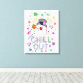 De Snowman™ bevuilen | Rainboog-kleuren "Chill Out Canvas Afdruk (Insitu (Houten vloer))