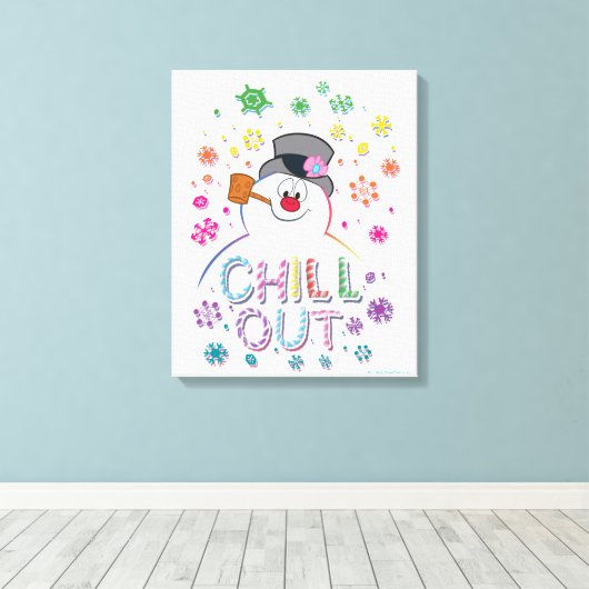 De Snowman™ bevuilen | Rainboog-kleuren "Chill Out Canvas Afdruk (Insitu (Houten vloer))