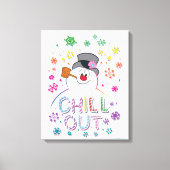 De Snowman™ bevuilen | Rainboog-kleuren "Chill Out Canvas Afdruk (Voorkant)