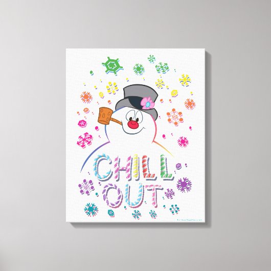 De Snowman™ bevuilen | Rainboog-kleuren "Chill Out Canvas Afdruk (Voorkant)