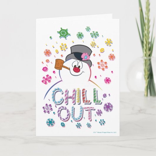 De Snowman™ bevuilen | Rainboog-kleuren "Chill Out Feestdagen Kaart (Voorkant)