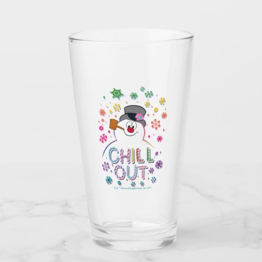 De Snowman™ bevuilen | Rainboog-kleuren "Chill Out Glas (Voorkant)