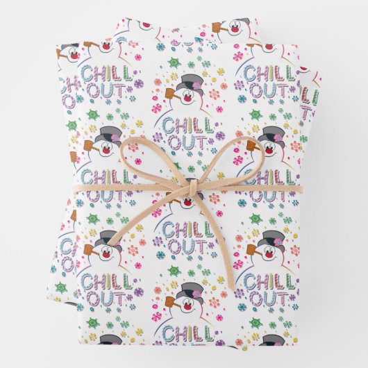 De Snowman™ bevuilen | Rainboog-kleuren "Chill Out Inpakpapier Vel (In situ)