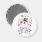 De Snowman™ bevuilen | Rainboog-kleuren "Chill Out Magneet (Voorkant / Achterkant)