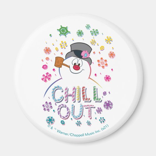 De Snowman™ bevuilen | Rainboog-kleuren "Chill Out Magneet (Voorkant)