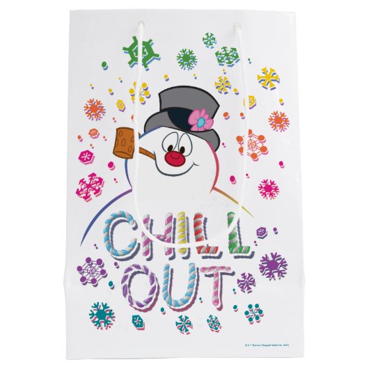 De Snowman™ bevuilen | Rainboog-kleuren "Chill Out Medium Cadeauzakje (Achterkant)