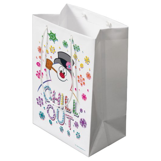 De Snowman™ bevuilen | Rainboog-kleuren "Chill Out Medium Cadeauzakje (Achterkant Gekanteld)