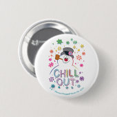 De Snowman™ bevuilen | Rainboog-kleuren "Chill Out Ronde Button 5,7 Cm (Voorkant /achterkant)