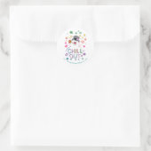 De Snowman™ bevuilen | Rainboog-kleuren "Chill Out Ronde Sticker (Tas)