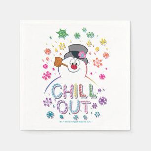 De Snowman™ bevuilen   Rainboog-kleuren "Chill Out Servet