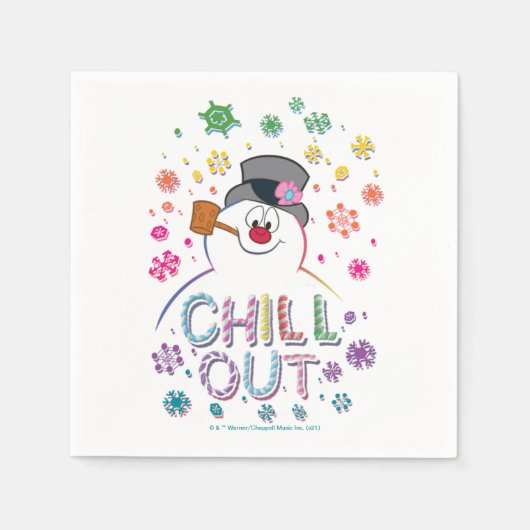 De Snowman™ bevuilen | Rainboog-kleuren "Chill Out Servet (Voorkant)