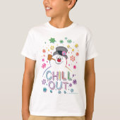 De Snowman™ bevuilen | Rainboog-kleuren "Chill Out T-shirt (Voorkant)