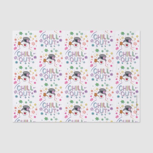 De Snowman™ bevuilen | Rainboog-kleuren "Chill Out Tissuepapier (Voorkant)