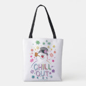 De Snowman™ bevuilen | Rainboog-kleuren "Chill Out Tote Bag (Achterkant)