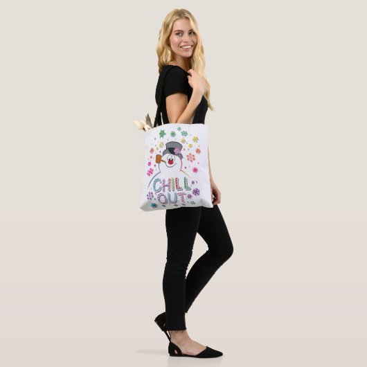 De Snowman™ bevuilen | Rainboog-kleuren "Chill Out Tote Bag (Op model)