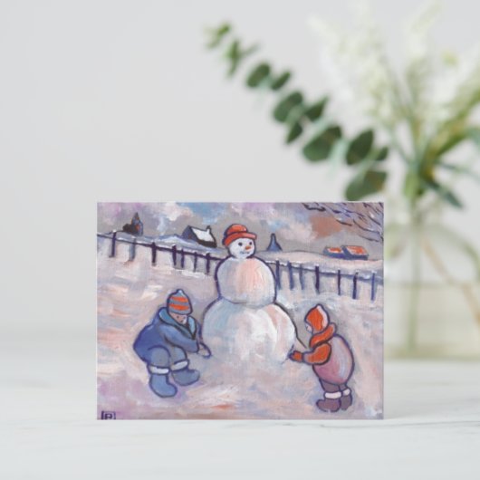 DE SNOWMAN BRIEFKAART (Staand voorkant)
