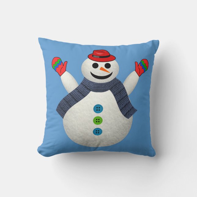 DE SNOWMAN CHRISTMAS-PILLOW TE BEVORDEREN KUSSEN (Voorkant)