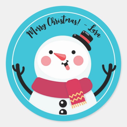 De Snowman Cute Kerst stickers bevroeden (Voorkant)