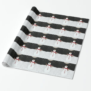 De Snowman die de Maan Gift Wrap leuk vindt Cadeaupapier