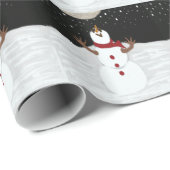 De Snowman die de Maan Gift Wrap leuk vindt Cadeaupapier (Rol Hoek)