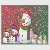 De Snowman-familie - Cadeaupapier (Vlak)