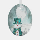 De Snowman Glas Ornament (Voorkant Rechts)
