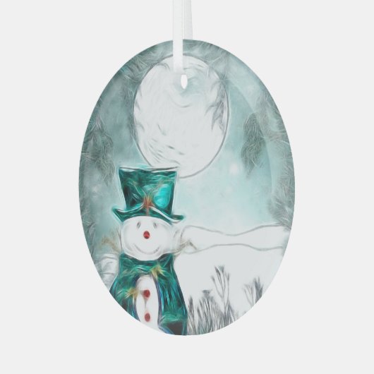 De Snowman Glas Ornament (Voorkant links)