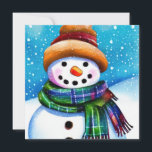 De Snowman Kaart<br><div class="desc">Deze mooie kerstkaarten komen in allerlei waterverf design, dus je bent er zeker van dat je de perfecte vindt voor je vrienden en familie. Ze zijn ook gedrukt op papier van hoge kwaliteit, zodat ze er geweldig uitzien als ze op het mantel hangen of in een kassa worden gestopt. Een...</div>